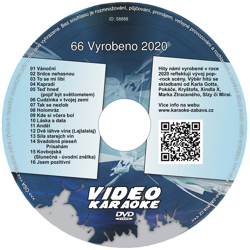 KARAOKE ZÁBAVA: Karaoke DVD 66 Vyrobeno 2020
